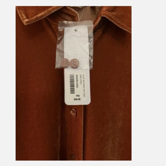 NWT Soft Surroundings Dark Copper Velvet Boyfriend Tunic Shirt Top Size PXS - Picture 5 of 8